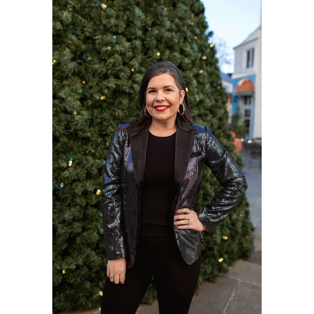 NEW FATE sequin blazer in black